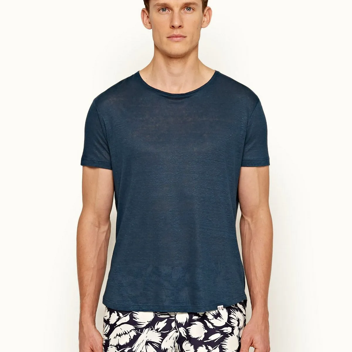 Orlebar Brown - OB-T Linen Tailored Fit T-Shirt in Blue Slate