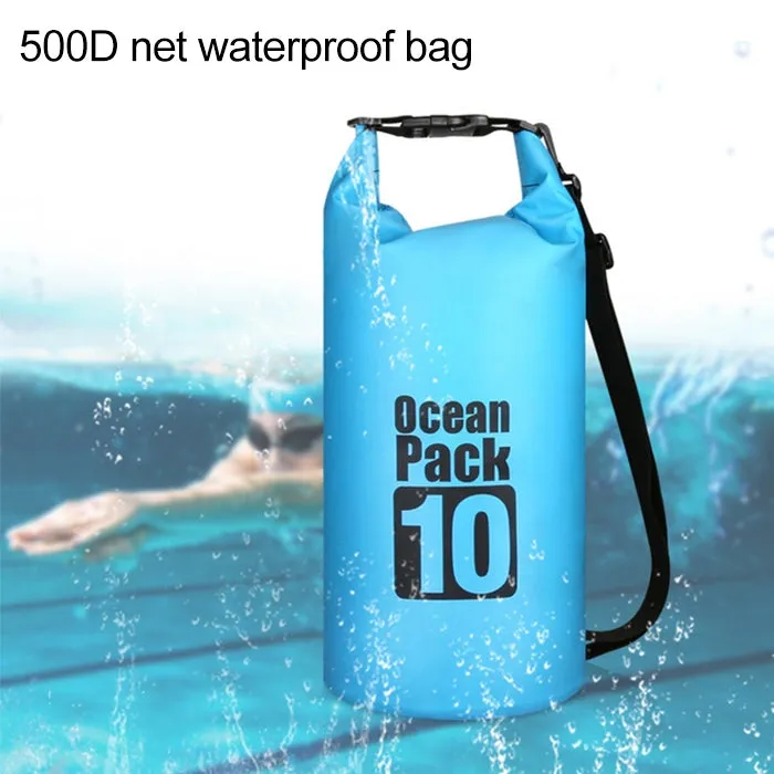 Outdoor Waterproof Single Shoulder Bag Dry Sack PVC Barrel Bag, Capacity: 10L (Dark Blue)