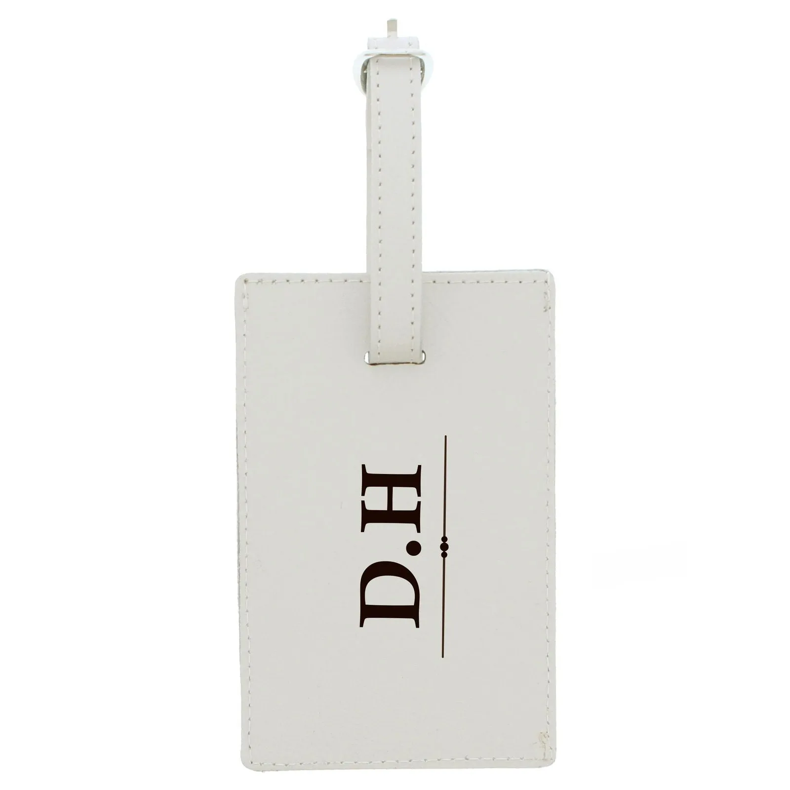 Personalised Classic Initials Cream Luggage Tag