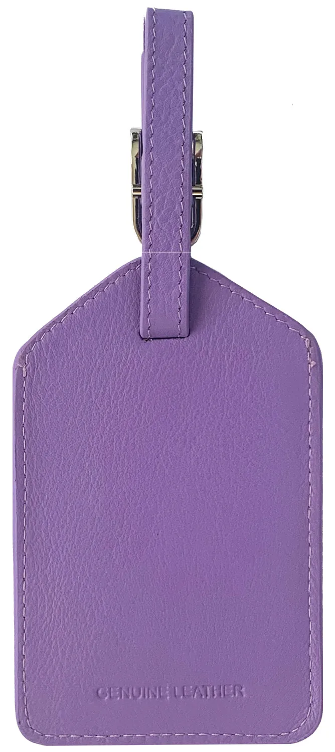 Personalized Monogrammed Leather Luggage Tags - 2 Pack