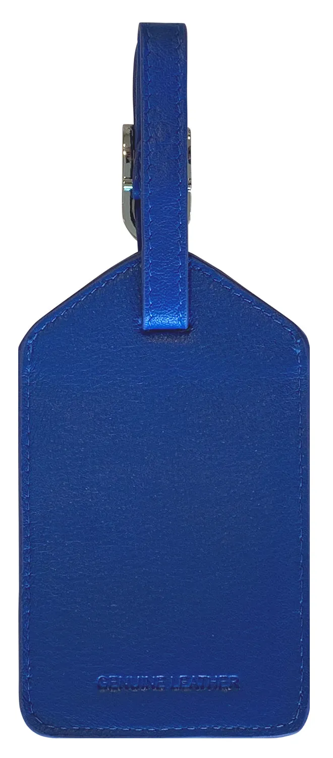 Personalized Monogrammed Leather Luggage Tags - 2 Pack