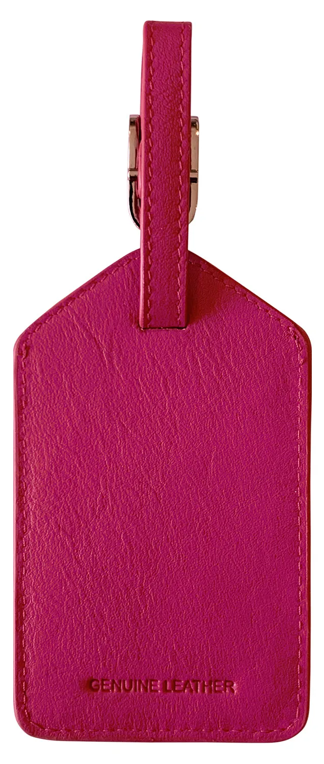Personalized Monogrammed Leather Luggage Tags - 2 Pack