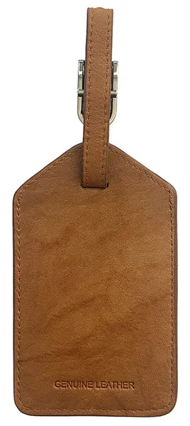 Personalized Monogrammed Leather Luggage Tags - 2 Pack