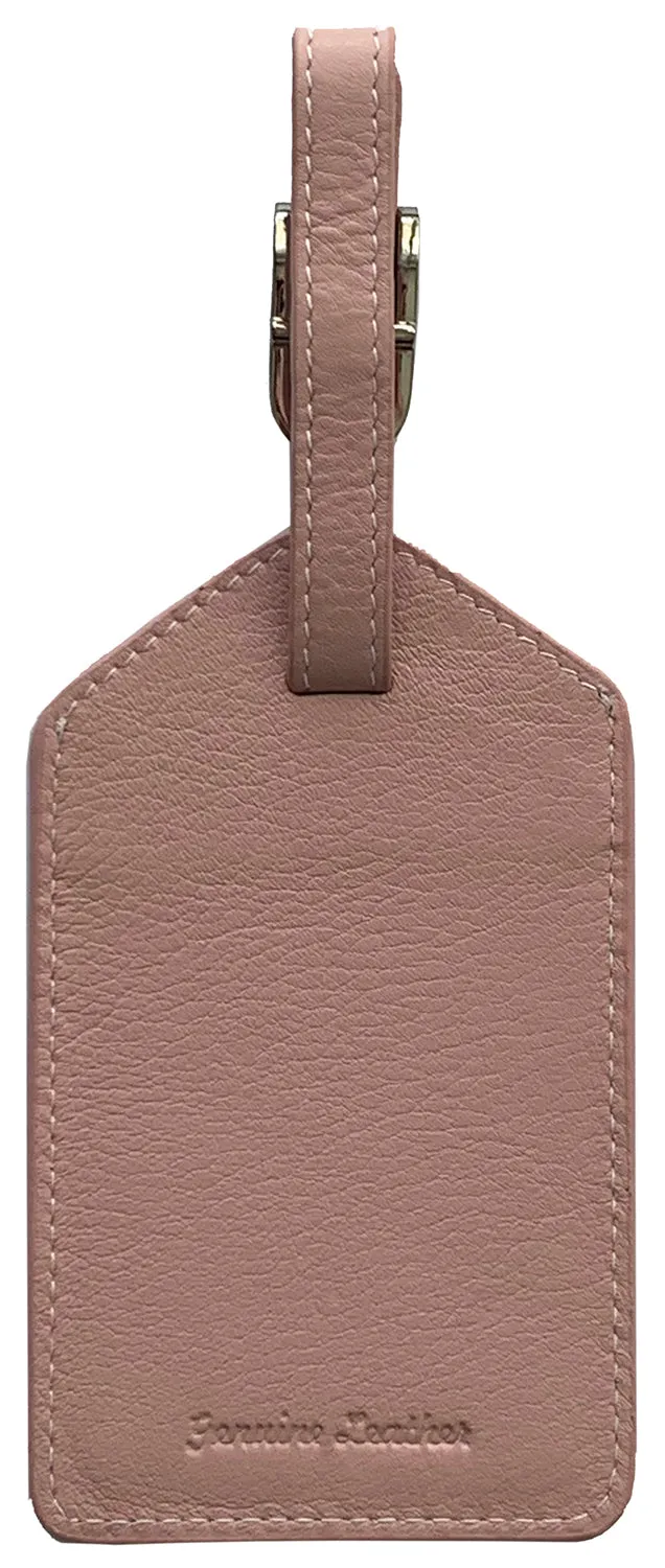 Personalized Monogrammed Leather Luggage Tags - 2 Pack