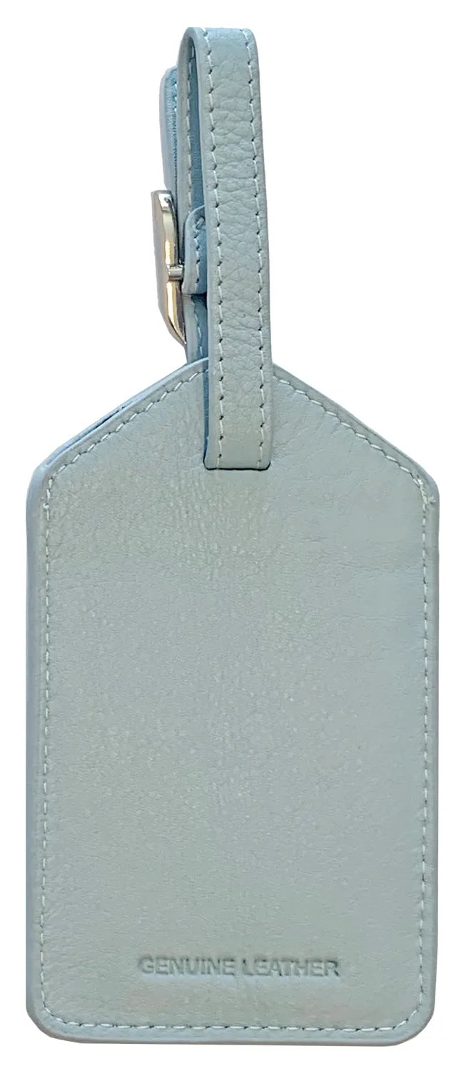 Personalized Monogrammed Leather Luggage Tags - 2 Pack