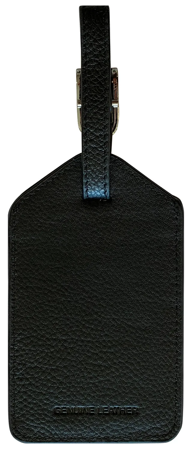 Personalized Monogrammed Leather Luggage Tags - 2 Pack