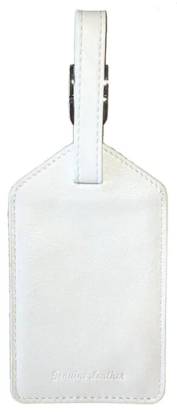 Personalized Monogrammed Leather Luggage Tags - 2 Pack