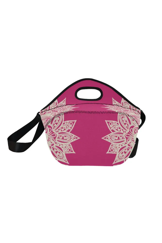 Pink Peacock Mandala Neoprene Lunch Bag/Large (Model 1669)