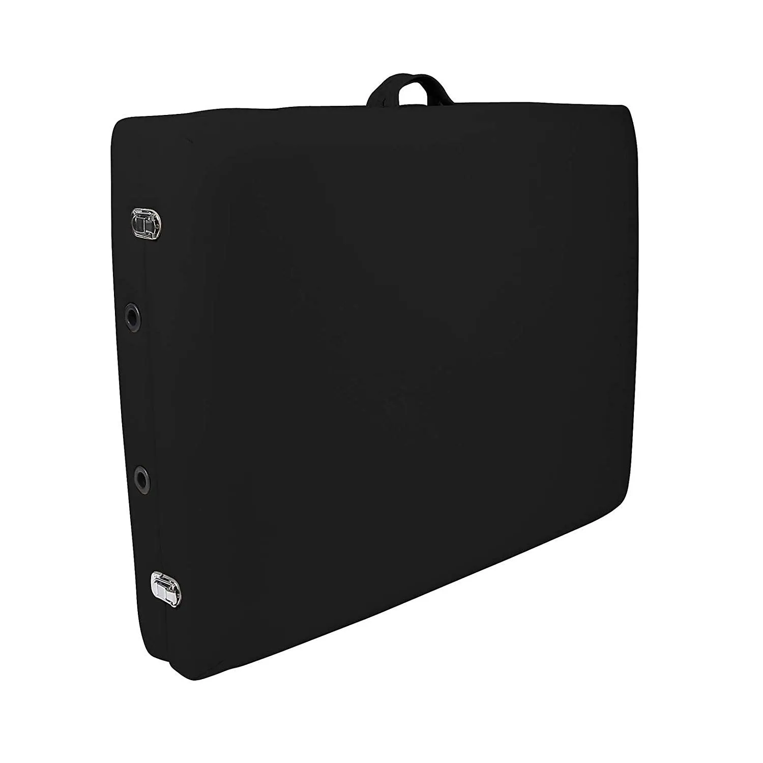 Saloniture Portable Folding Massage Table with Aluminum Headrest - Black