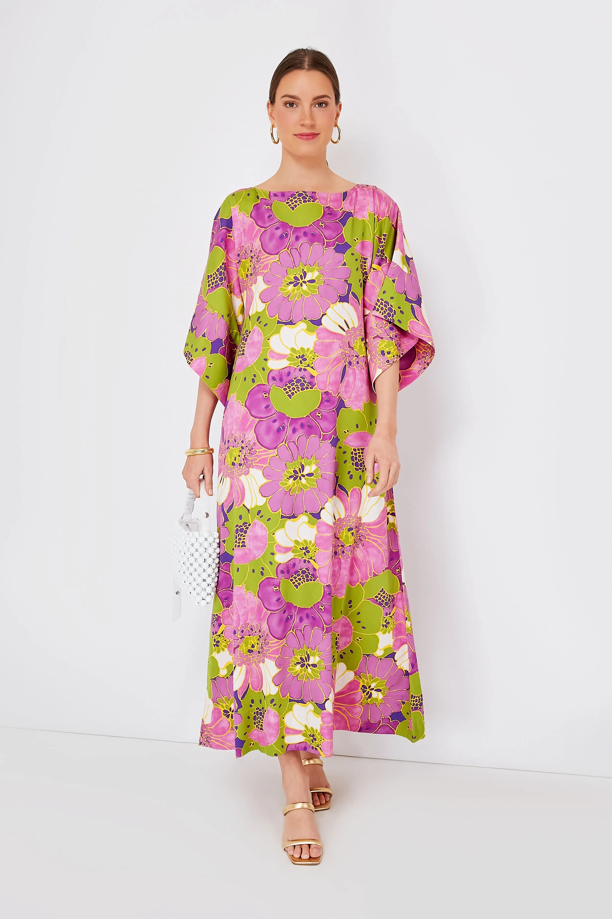 Violet Multi Spinnaker Maxi African Daisy Dress
