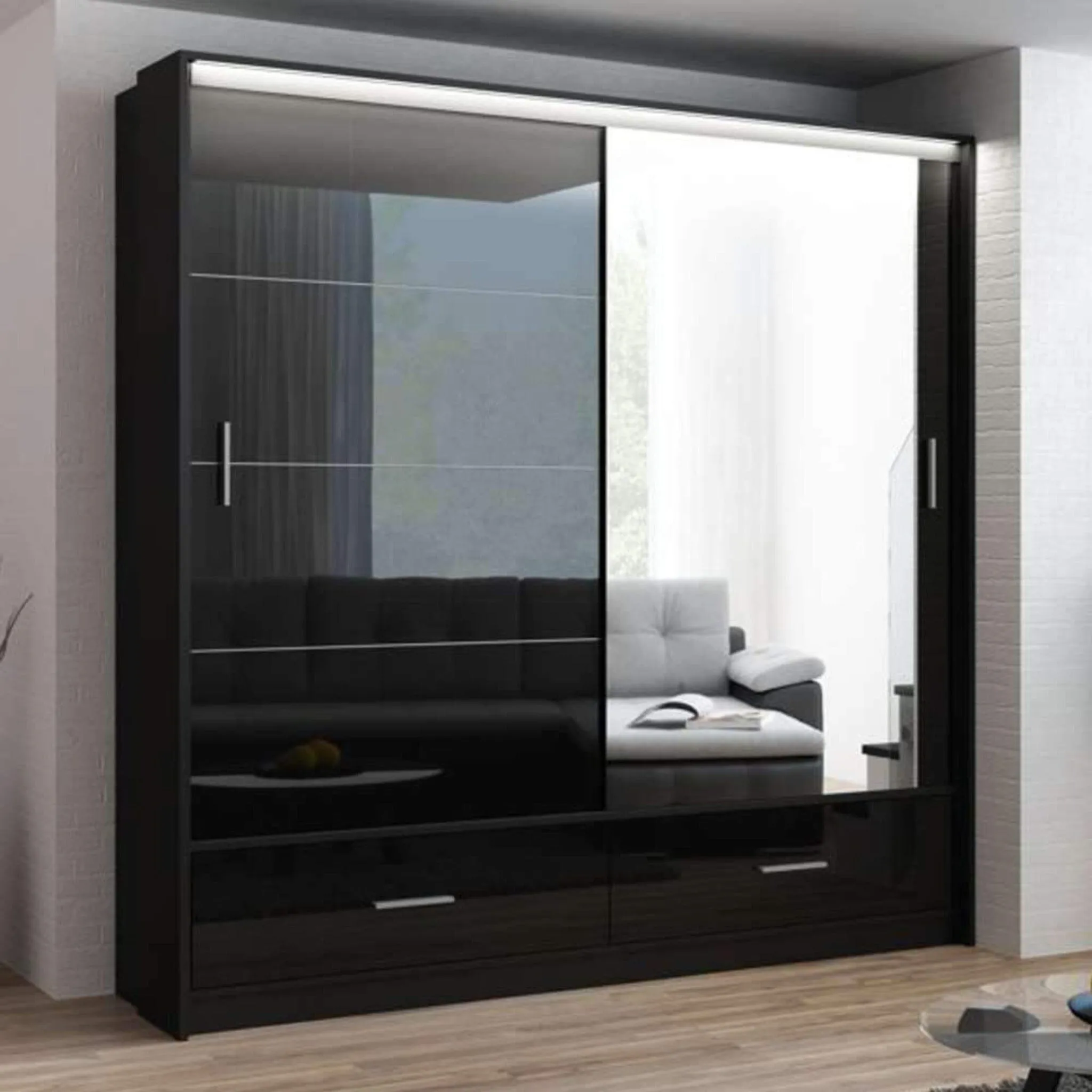 Wardrobe MARSYLIA 203cm Black